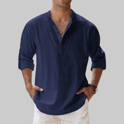 Luca | Men's Classic Linen Henley Shirt