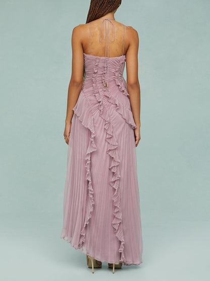 Chloe | Women's Embroidered Halterneck Maxi Dress