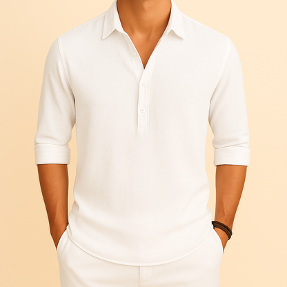 Robin | Men’s Classic Henley Poloshirt With Longsleeves