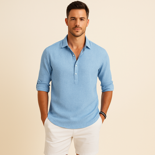 Robin | Men’s Classic Henley Poloshirt With Longsleeves