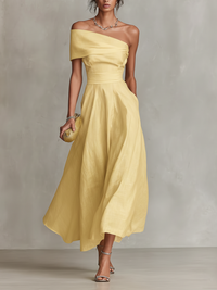 Vanessa | Women's Elegant One-Shoulder Maxi Dress