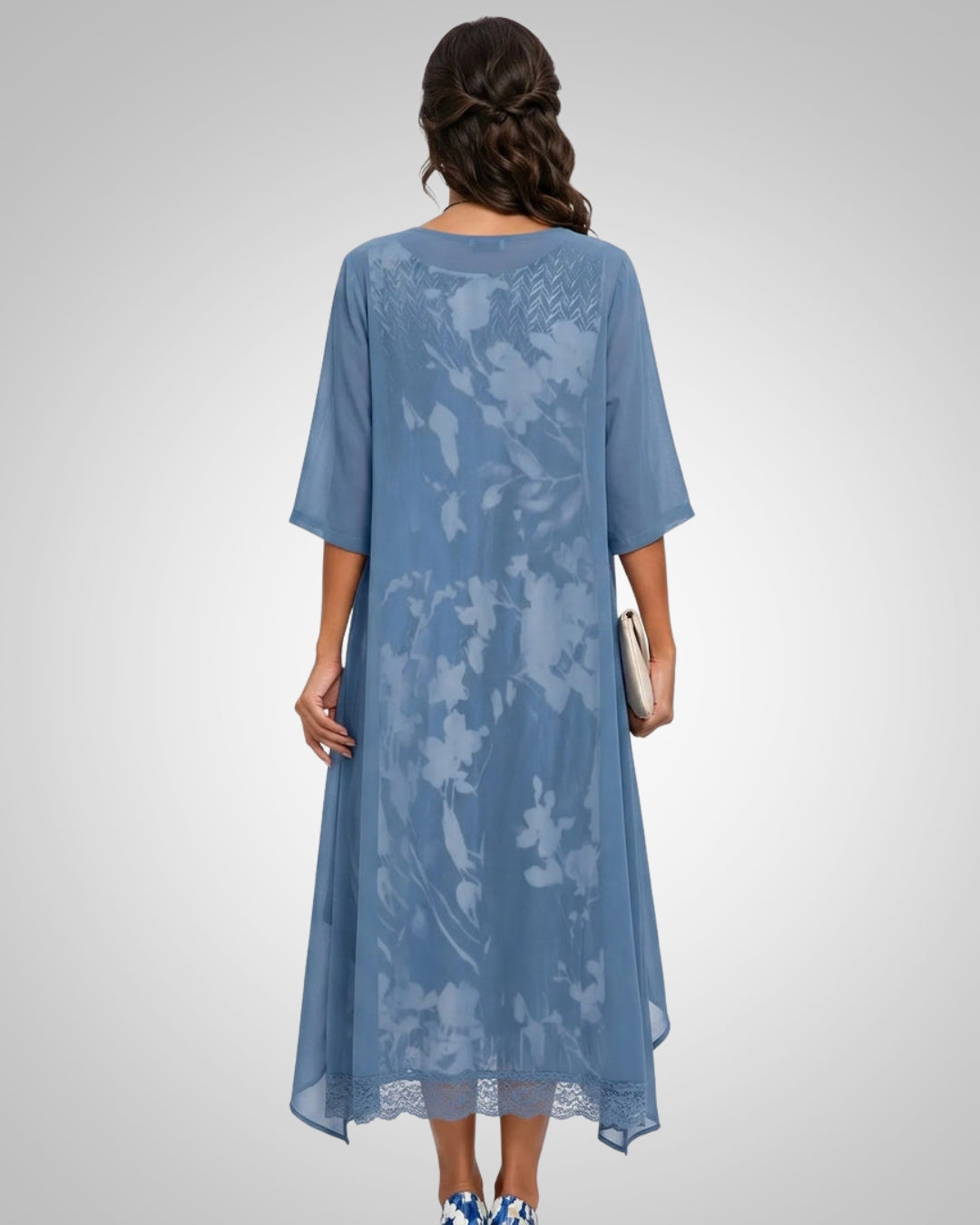 Danica | Women's Printed Boho Midi Dress With Cardigan Set