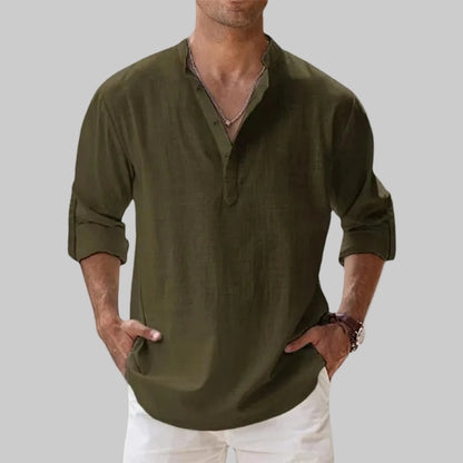 Luca | Men's Classic Linen Henley Shirt