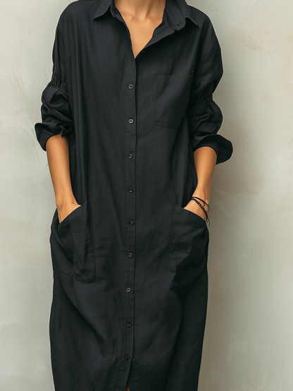 Laura | Women's Summer Linen Dress With Buttons