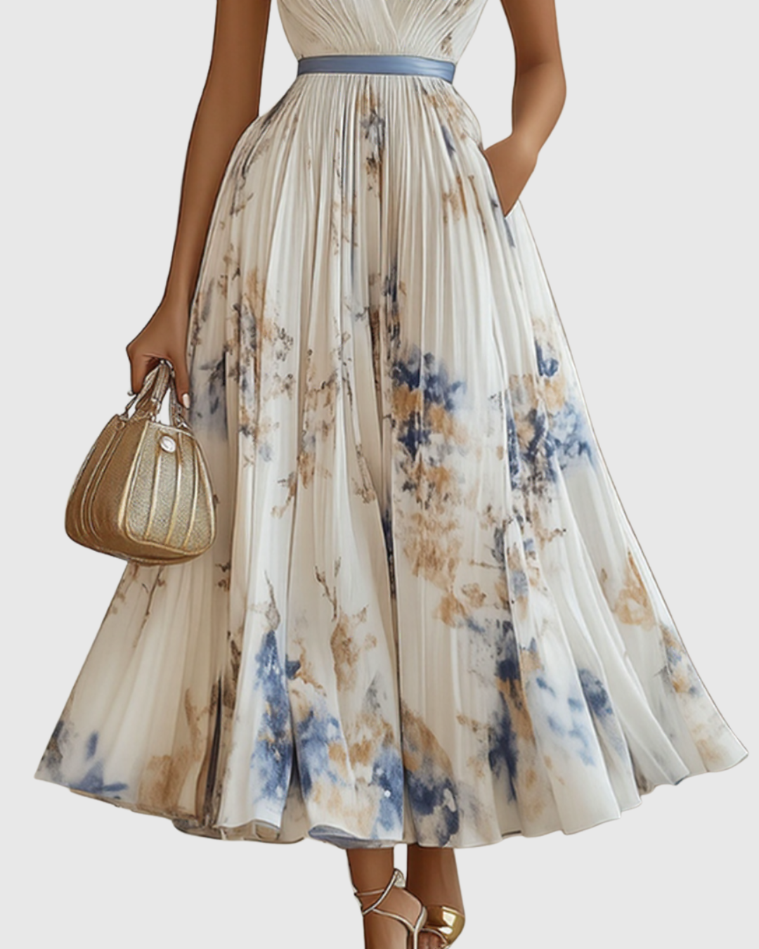 Elma | Women’s Elegant Pleated A-line Dress