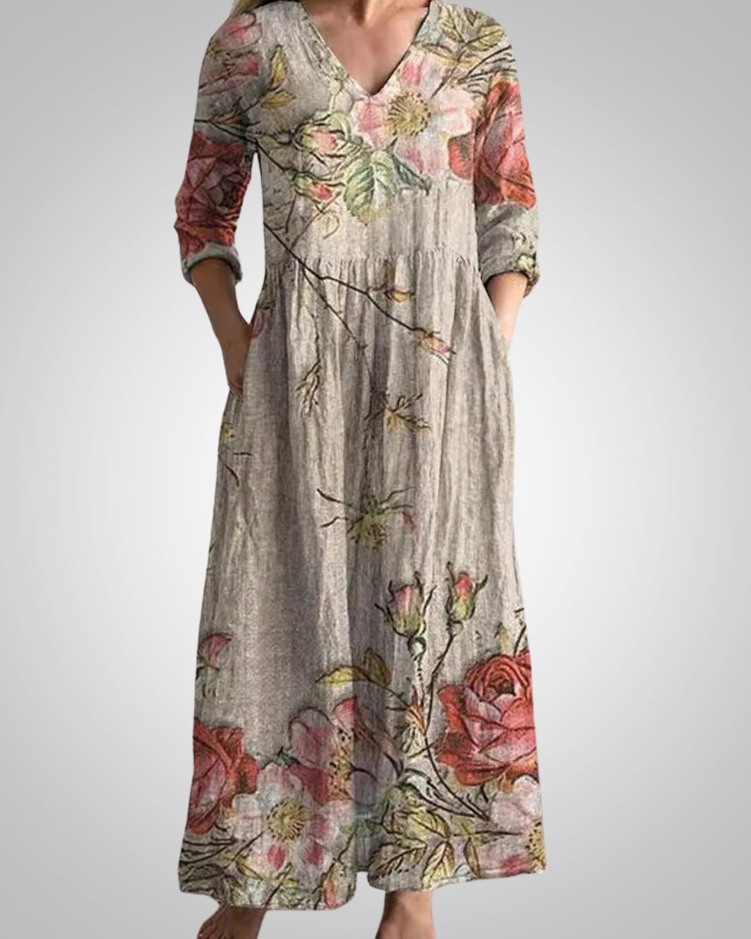 Rosina | Women's Casual V-neck Midi Dress