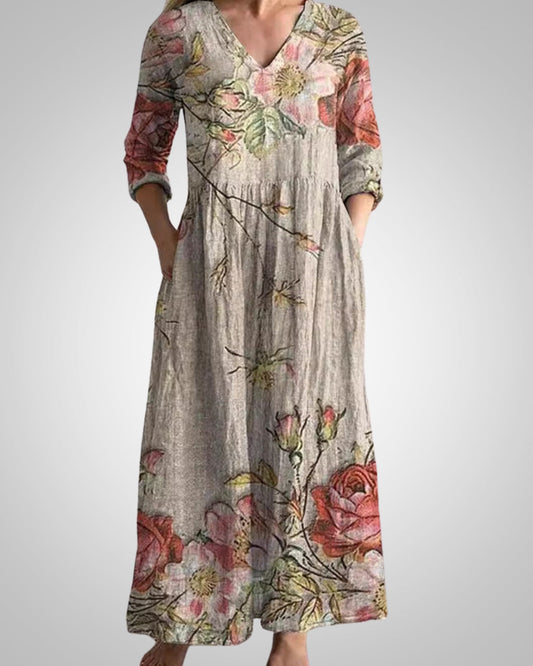 Rosina | Women's Casual V-neck Midi Dress