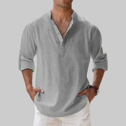 Luca | Men's Classic Linen Henley Shirt