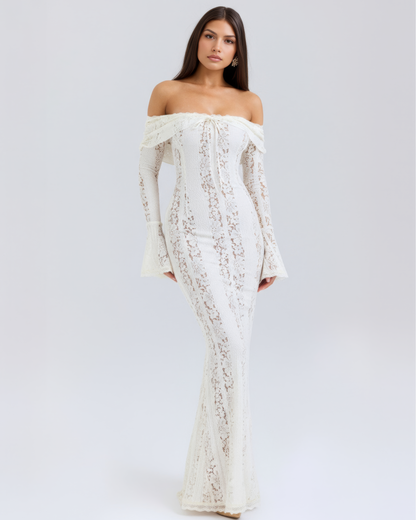 Gillian | Women's Off-Shoulder Maxi Wedding Guest Dress