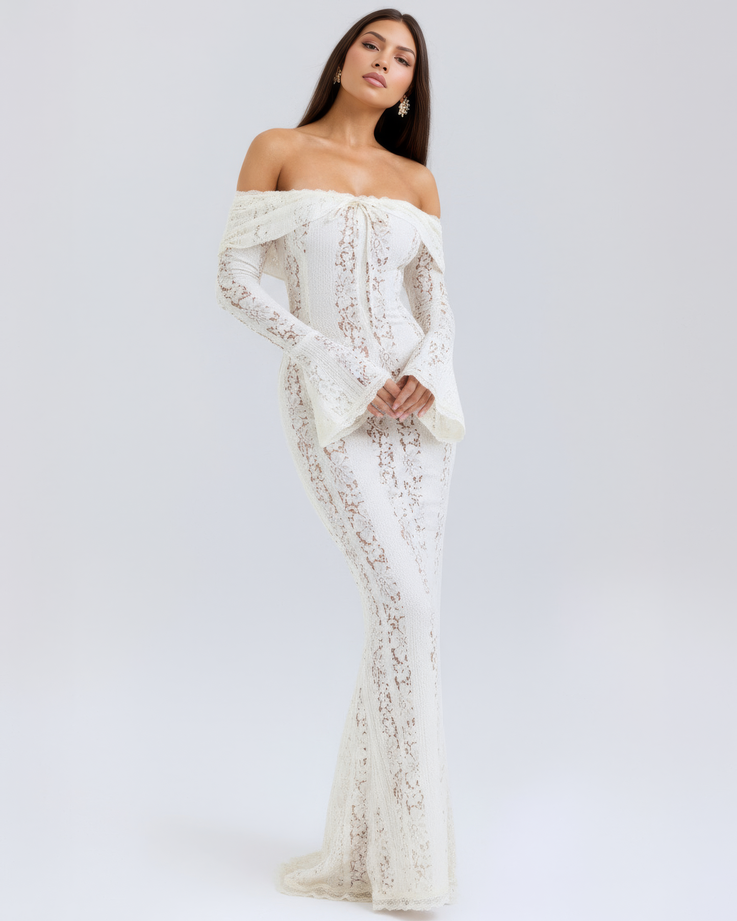 Gillian | Women's Off-Shoulder Maxi Wedding Guest Dress