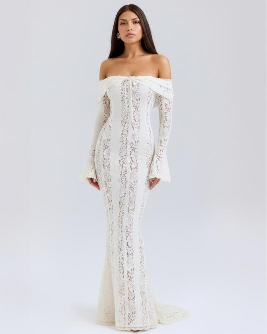 Gillian | Women's Off-Shoulder Maxi Wedding Guest Dress