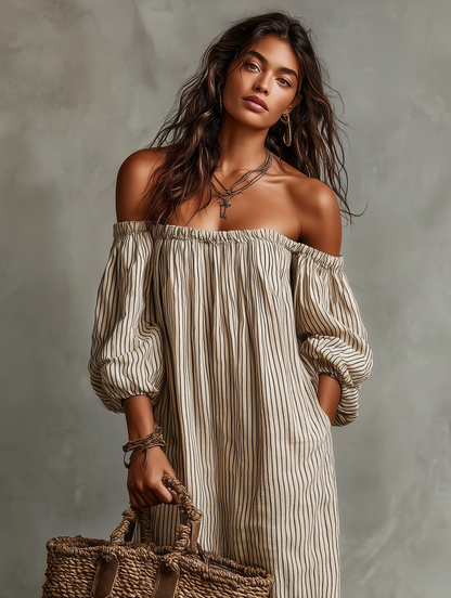Ellie | Women's Off-Shoulder Maxi Holiday Dress