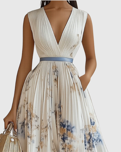 Elma | Women’s Elegant Pleated A-line Dress