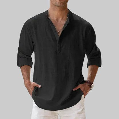 Luca | Men's Classic Linen Henley Shirt