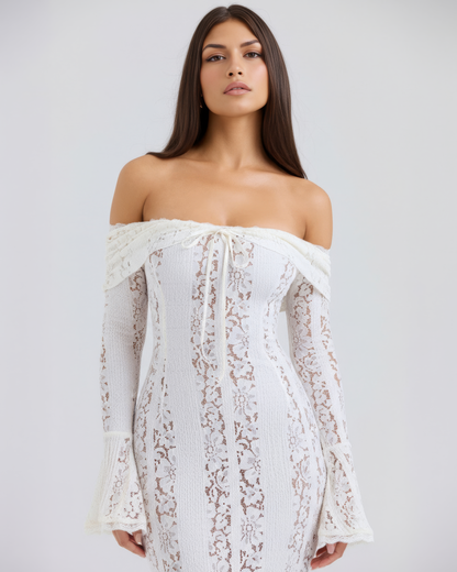 Gillian | Women's Off-Shoulder Maxi Wedding Guest Dress