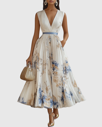 Elma | Women’s Elegant Pleated A-line Dress