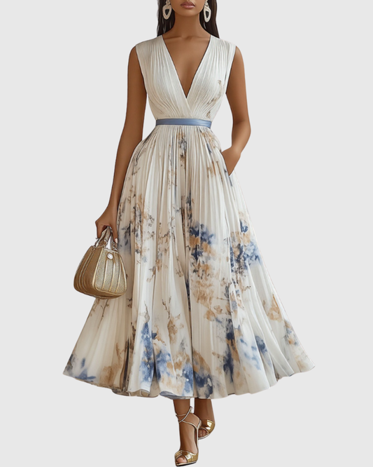 Elma | Women’s Elegant Pleated A-line Dress