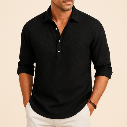 Robin | Men’s Classic Henley Poloshirt With Longsleeves