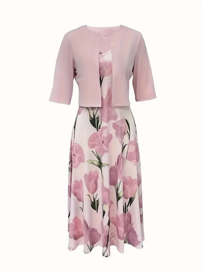 Violetta | Women’s Sophisticated Floral Maxi Dress With Cardigan