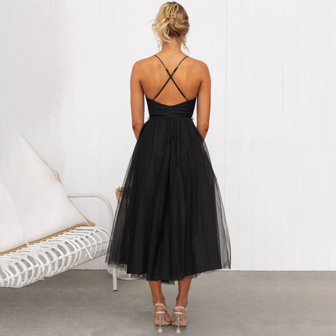 Eleonore | Women's Elegant Spaghetti Strap A-line Dress
