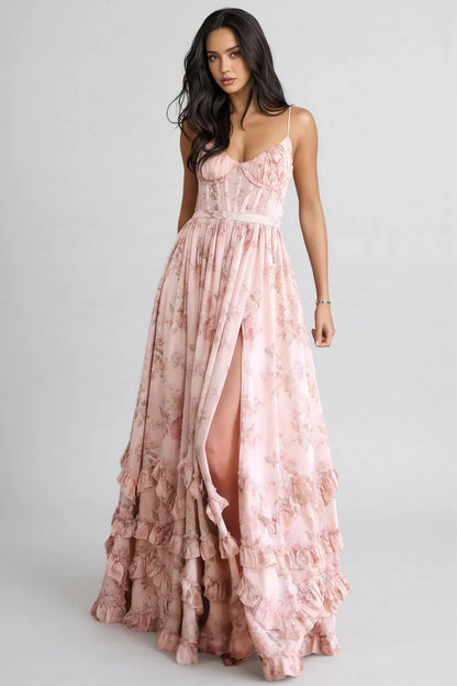 Hannah | Women's Floral Maxi Dress with Side Slit