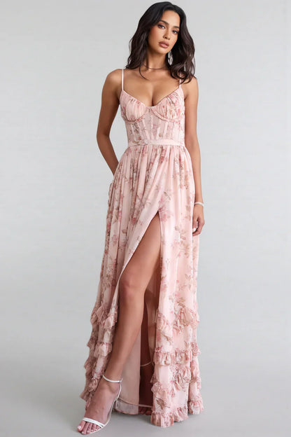 Hannah | Women's Floral Maxi Dress with Side Slit