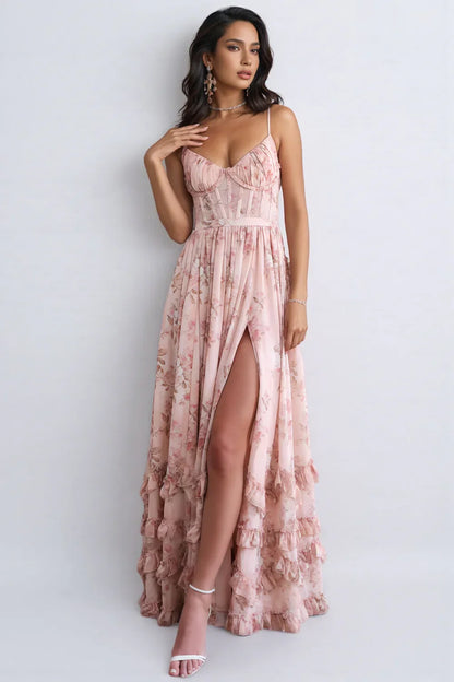 Hannah | Women's Floral Maxi Dress with Side Slit