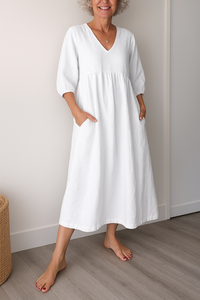Jelena | Women's Casual Shortsleeve V-Neck Dress