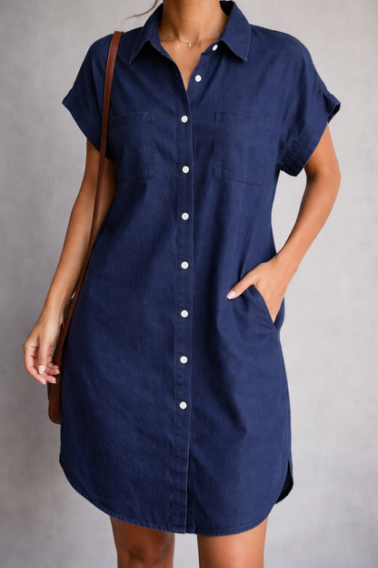 Theresa | Women's Casual Short-Sleeve Shirt Dress