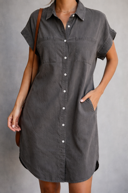 Theresa | Women's Casual Short-Sleeve Shirt Dress