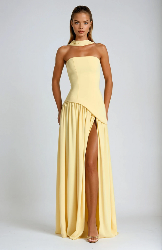 Veronika | Women’s Formal Wedding Guest Maxi Dress With Side Slit