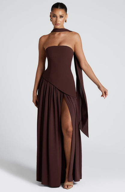 Veronika | Women’s Formal Wedding Guest Maxi Dress With Side Slit