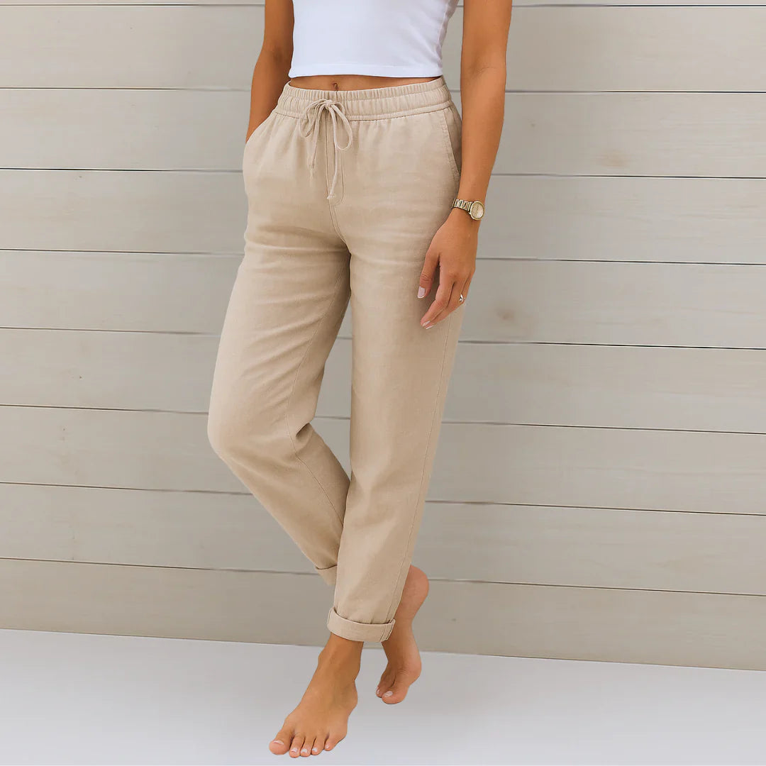 Betty | Women’s Straight-Leg Drawstring Stretch Trousers