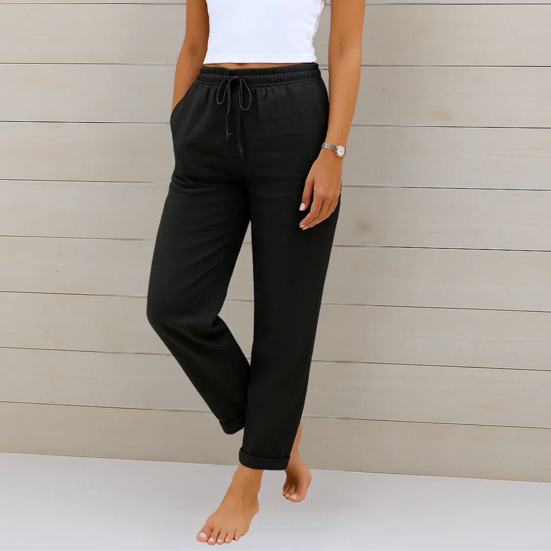 Betty | Women’s Straight-Leg Drawstring Stretch Trousers