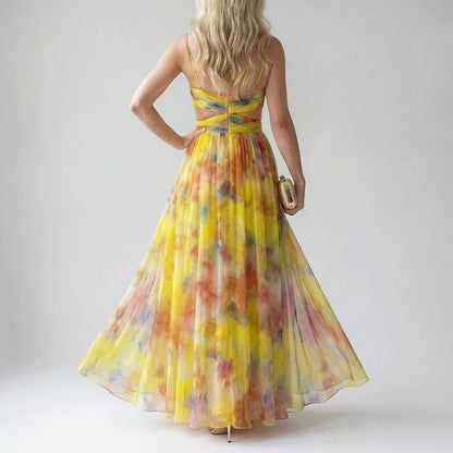 Cassidy | Women's Watercolor Long Evening Dress