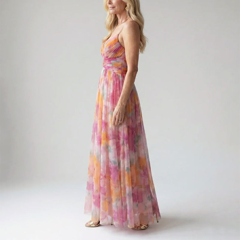 Cassidy | Women's Watercolor Long Evening Dress