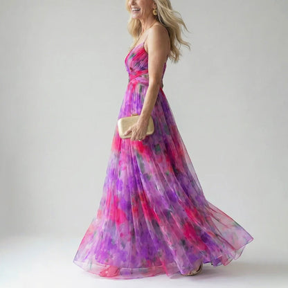 Cassidy | Women's Watercolor Long Evening Dress