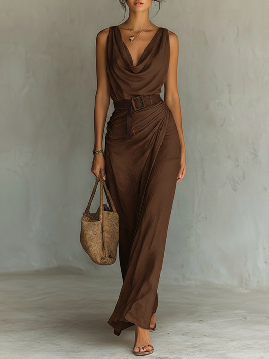 Emma | Women's Summer Cowl Neck Maxi Dress