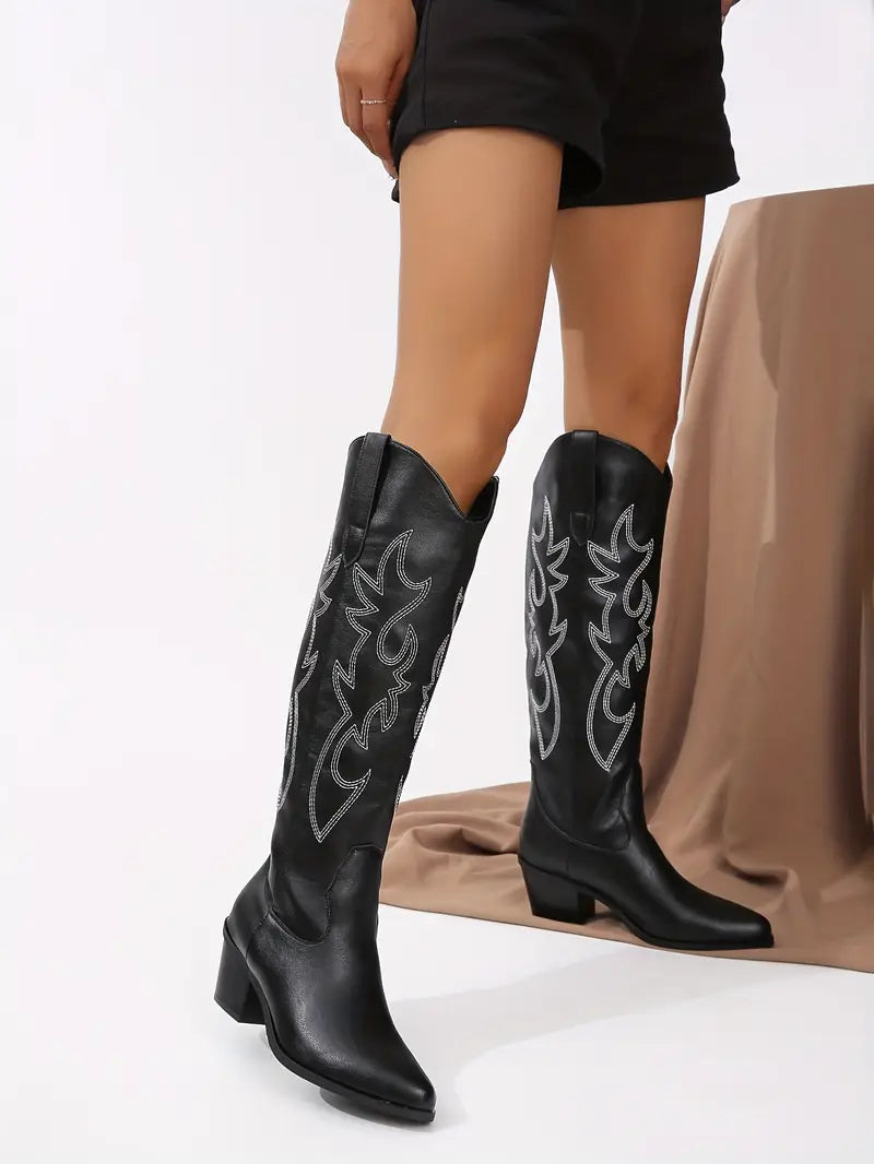 Wiebke | Women’s Elegant Knee High Cowboy Boots