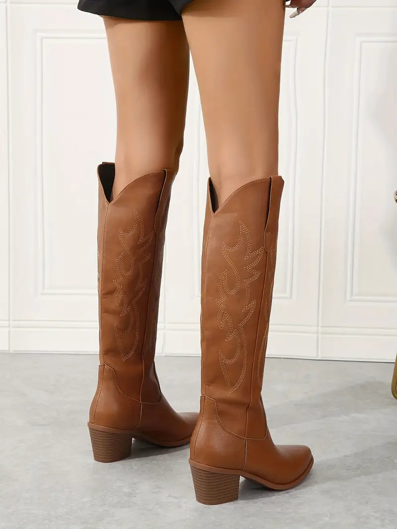 Wiebke | Women’s Elegant Knee High Cowboy Boots