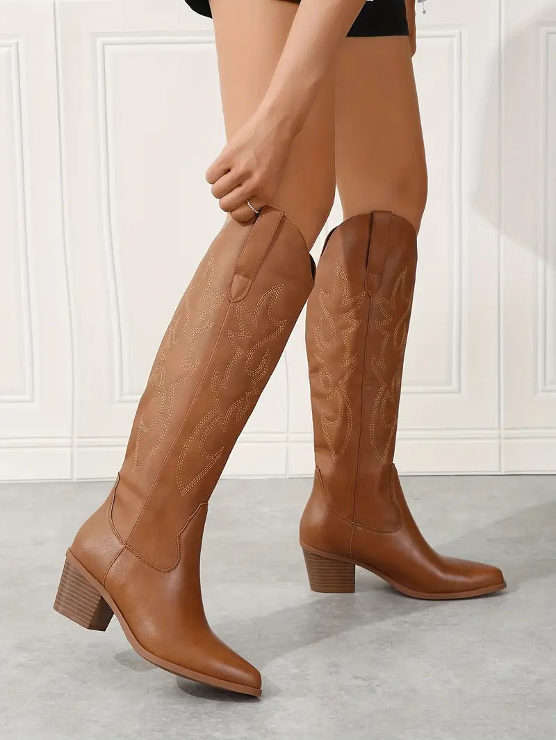Wiebke | Women’s Elegant Knee High Cowboy Boots