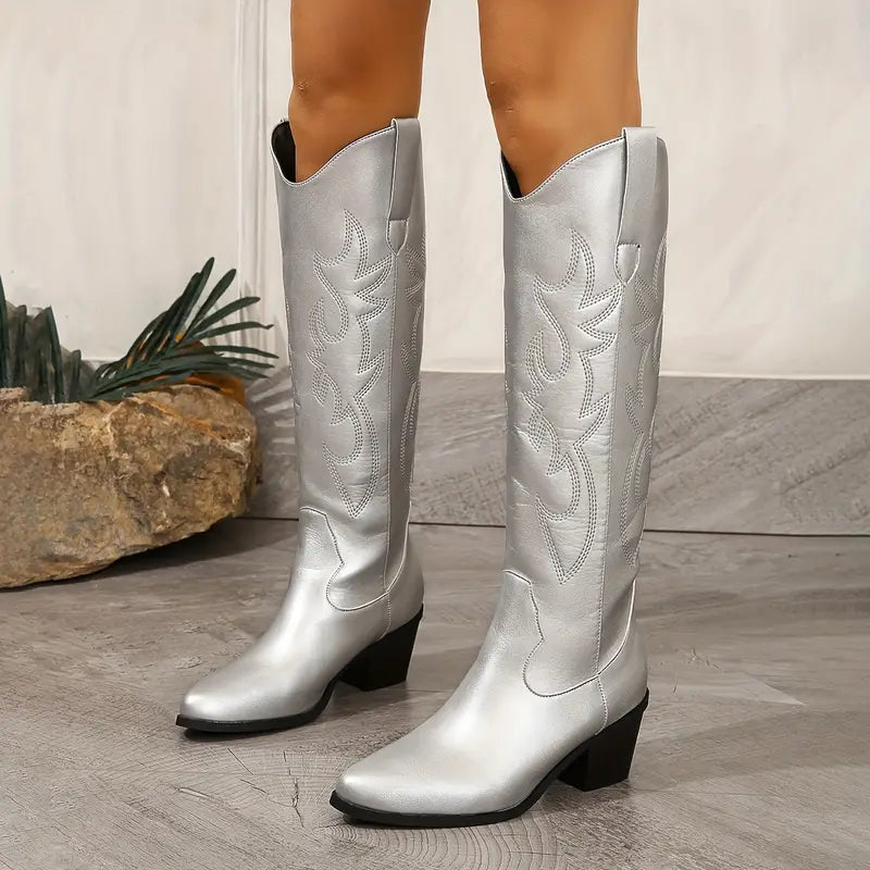 Wiebke | Women’s Elegant Knee High Cowboy Boots