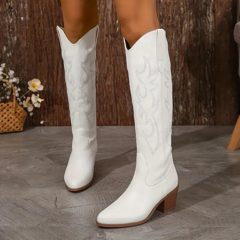 Wiebke | Women’s Elegant Knee High Cowboy Boots
