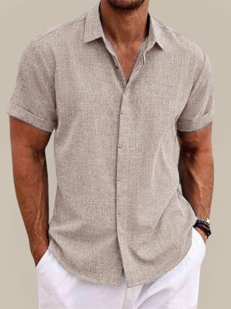 Alex | Men's Breezy Short Sleeve Linen Shirt