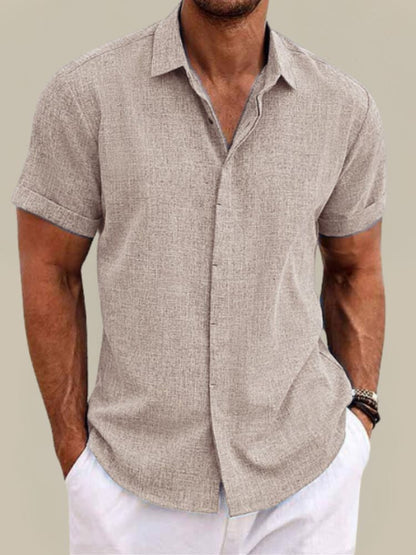 Alex | Men's Breezy Short Sleeve Linen Shirt