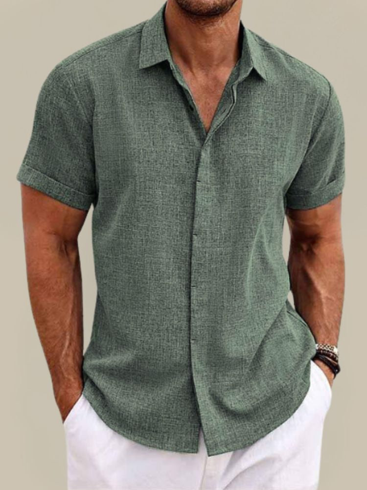 Alex | Men's Breezy Short Sleeve Linen Shirt