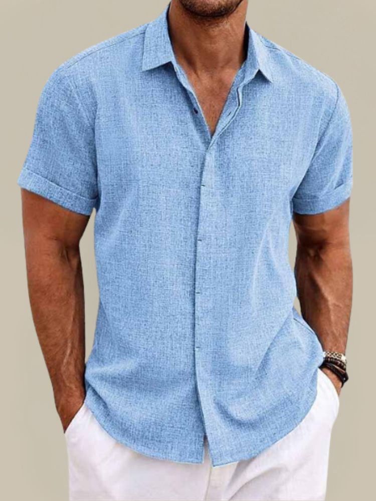 Alex | Men's Breezy Short Sleeve Linen Shirt