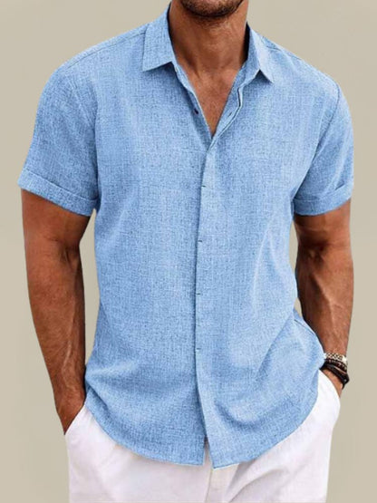 Alex | Men's Breezy Short Sleeve Linen Shirt