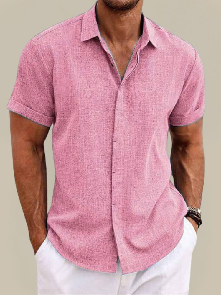 Alex | Men's Breezy Short Sleeve Linen Shirt
