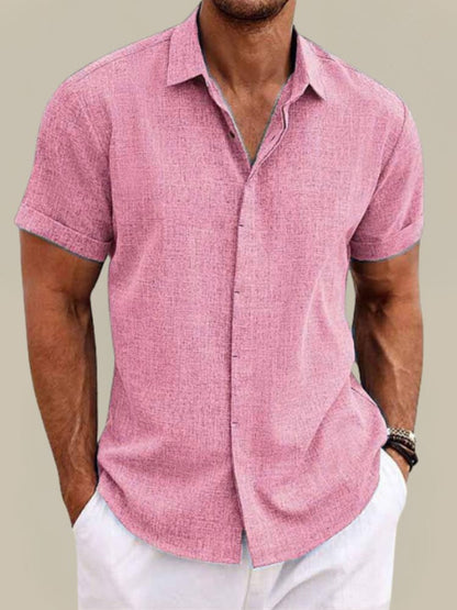 Alex | Men's Breezy Short Sleeve Linen Shirt